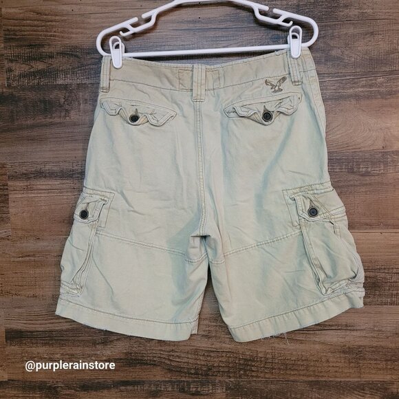 Vtg American Eagle Cargo Shorts 30 Stone Beige Streetwear Outdoor Gorpcore Y2K - Picture 2 of 11